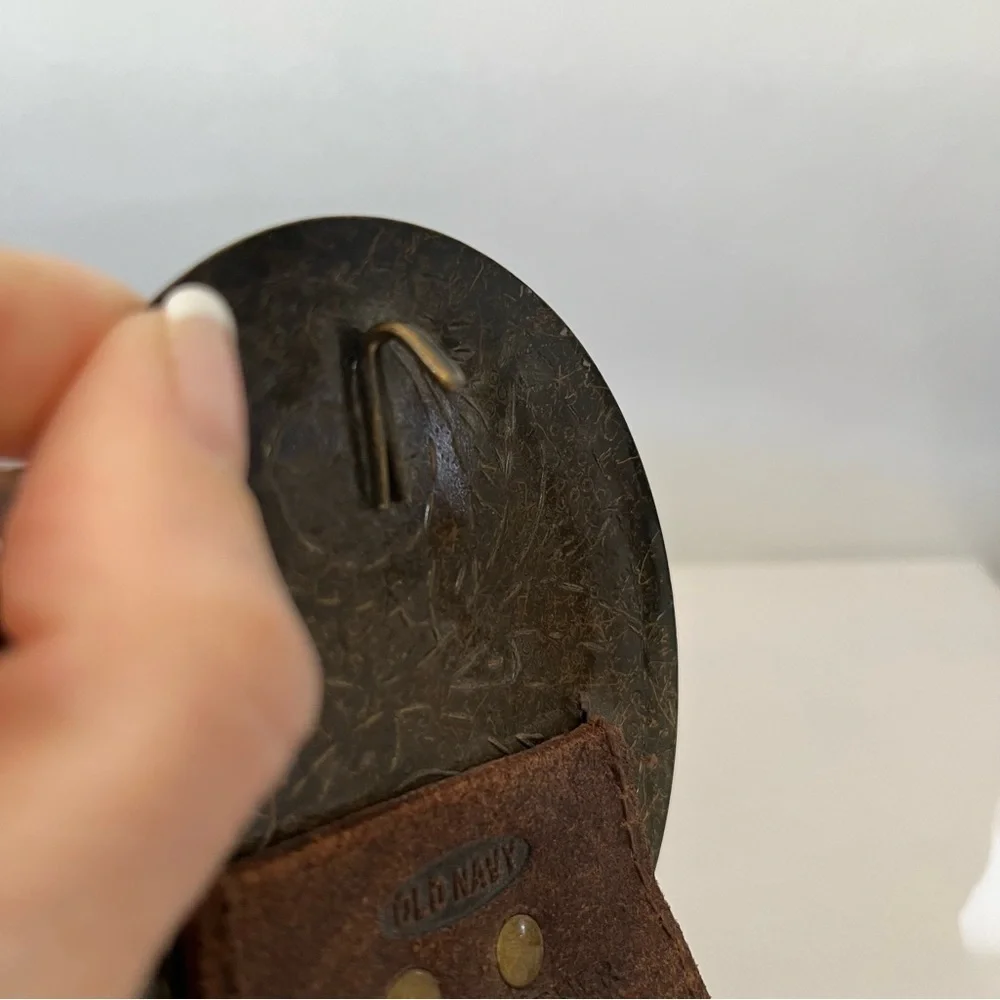 Old Navy Brown Braided Wide Leather Belt
